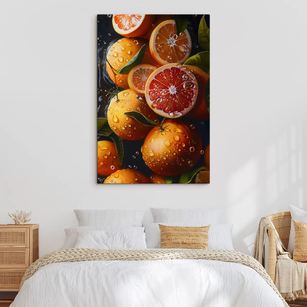 Glezna Apelsīni un greipfrūti uz tumša fona s39238