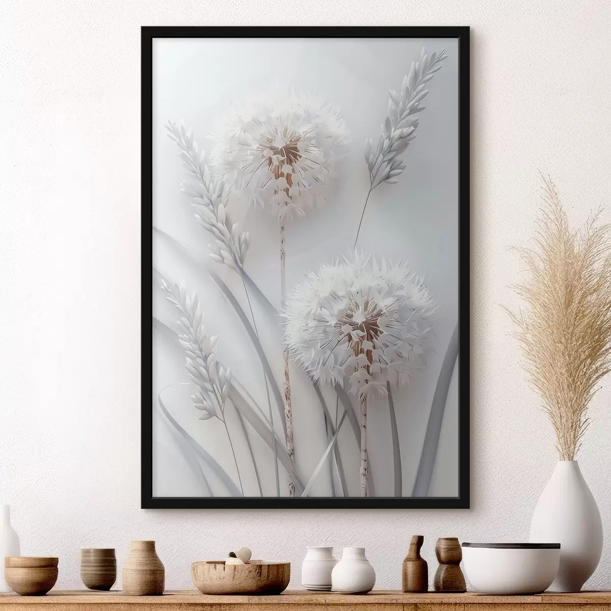 Plakāts Pienenes uz gaiša fona f39787