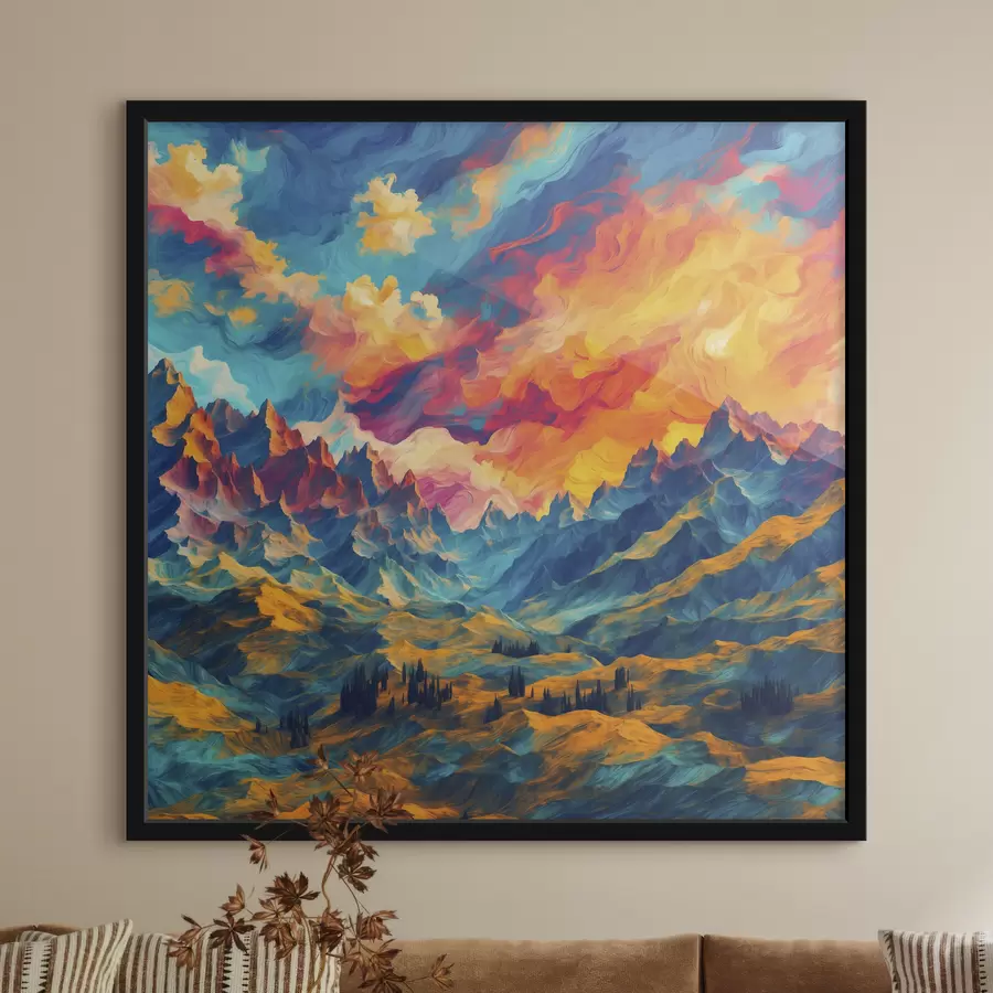 Fototapetes Abstrakts skats uz kalniem f39861