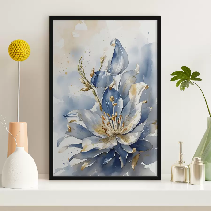 Fototapetes Zila lilija ar akvareli f39872