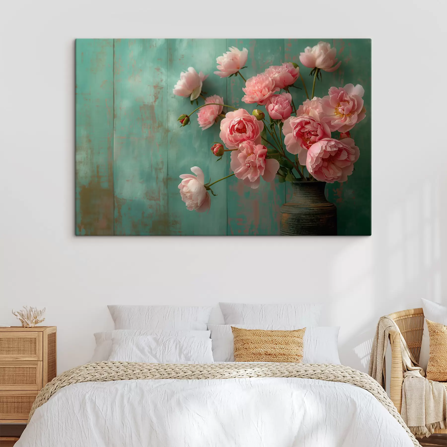 Fototapetes Rozā ziedi, koks, antīks s39957