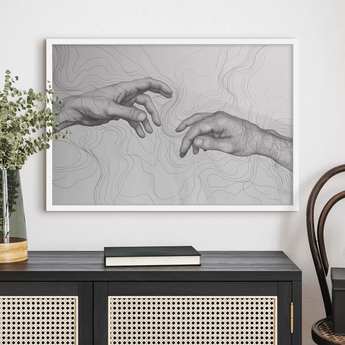 Plakāts Rokas, abstrakcija, līniju zīmēšana f39999