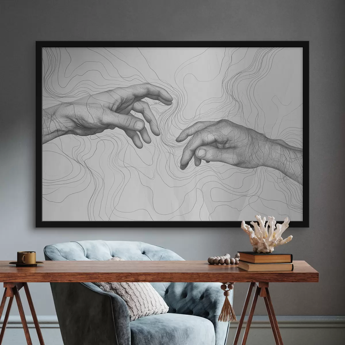 Plakāts Rokas, abstrakcija, līniju zīmēšana f39999