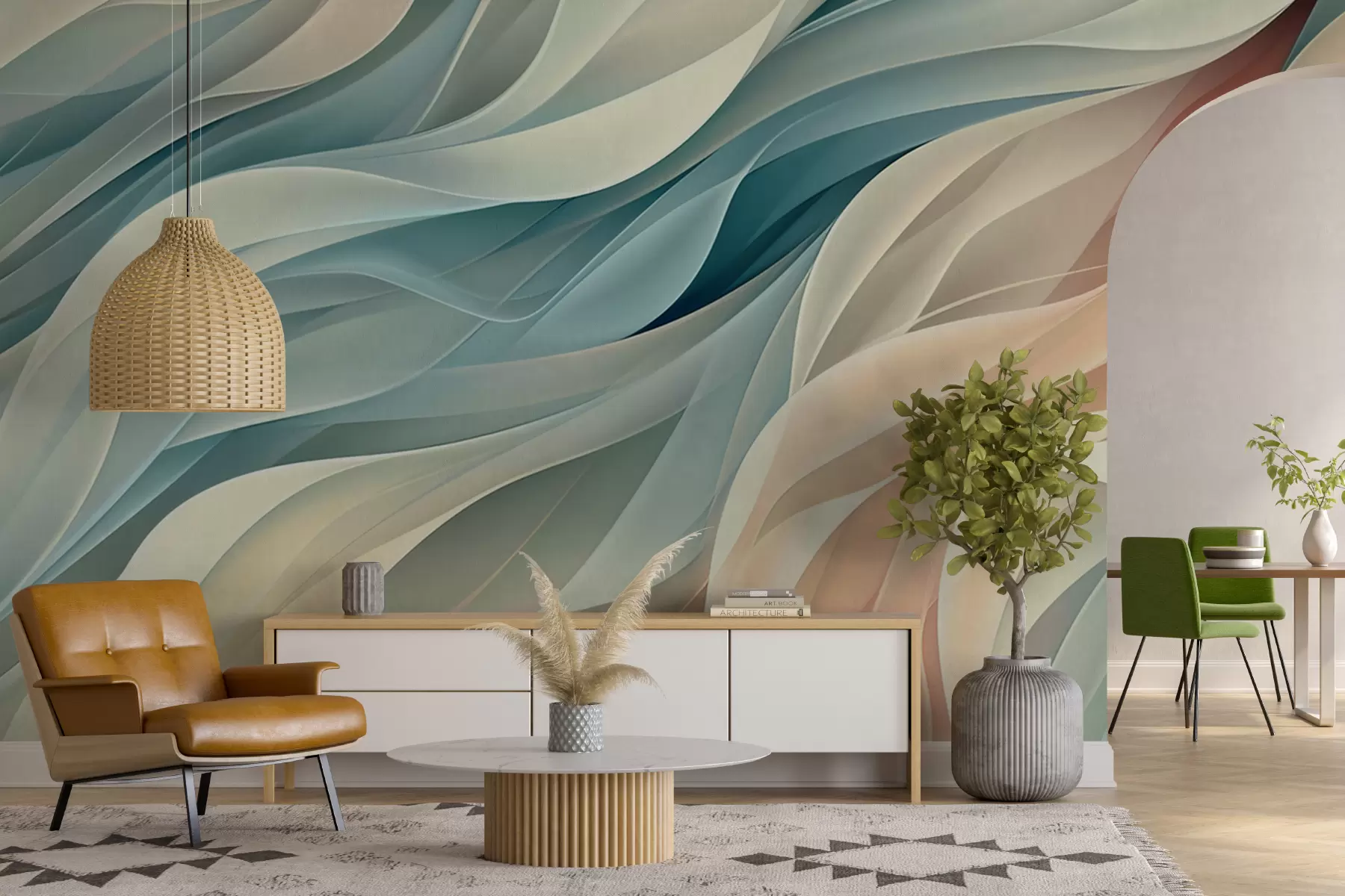 Fototapetes Apburošs abstrakts dizains ar maigiem pasteļtoņiem w01335