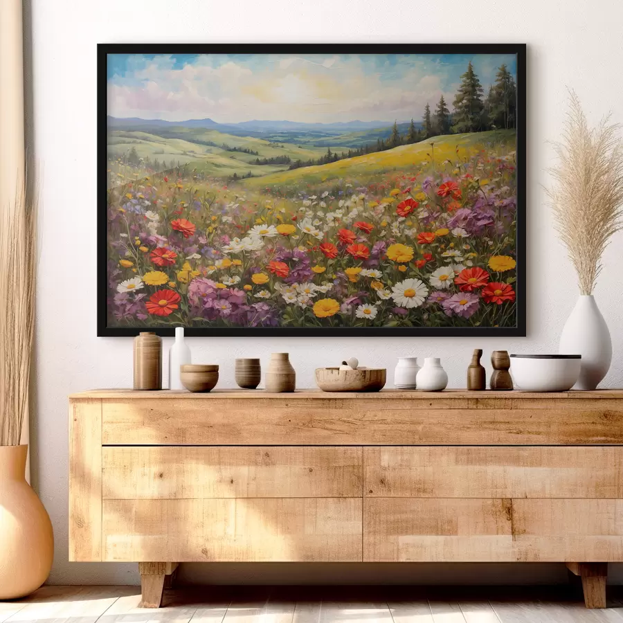 Fototapetes Ziedu lauks saulrietā f40073