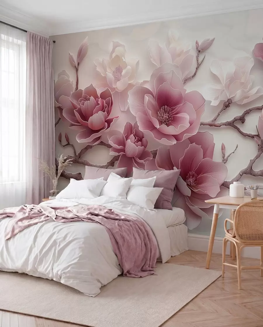 Fototapetes Magnolija rozā toņos w01359v2