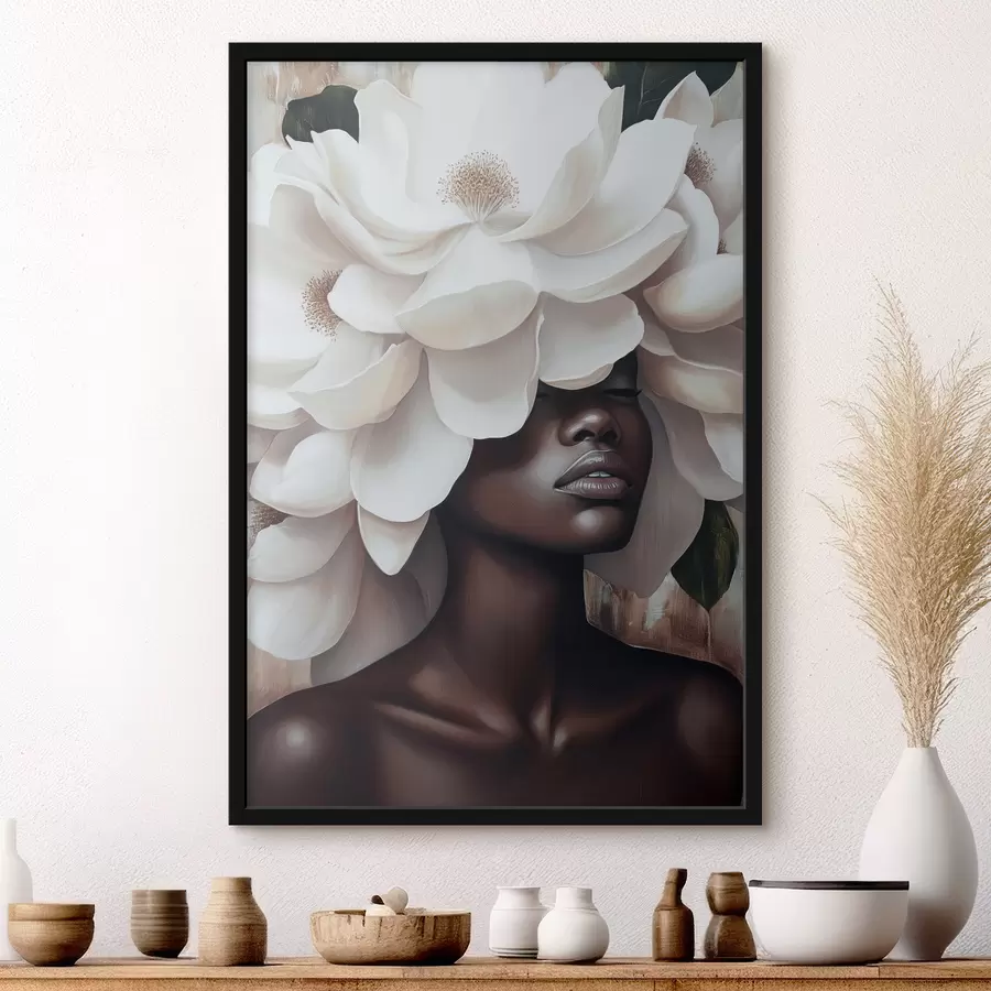 Fototapetes Sieviete ar ziediem galvā f40123