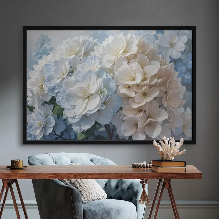 Fototapetes Mīksti pasteļkrāsas dāliju ziedi ar smalkām ziedlapiņām, kas zied uz neskaidra fona f40146