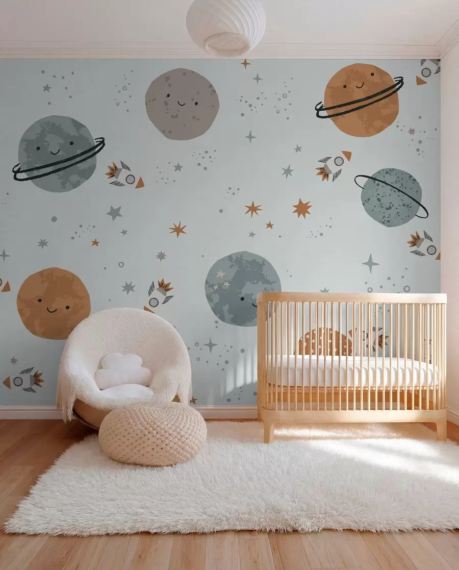 Fototapetes Bērnu tapetes, kosmoss, planētas w01417