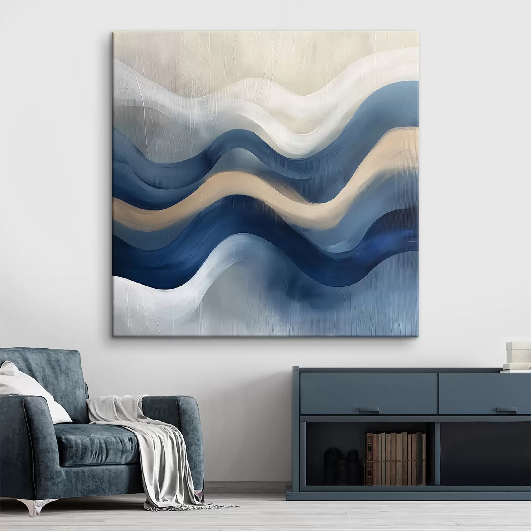 Fototapetes zilas - bēšas līnijas s40242