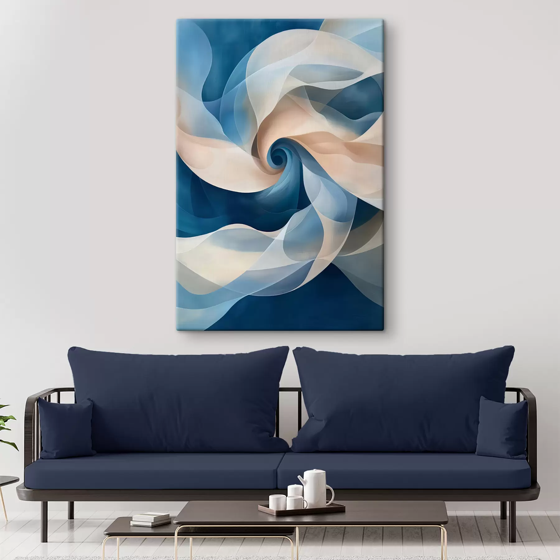 Glezna abstrakts virpulis bēšzils s40249