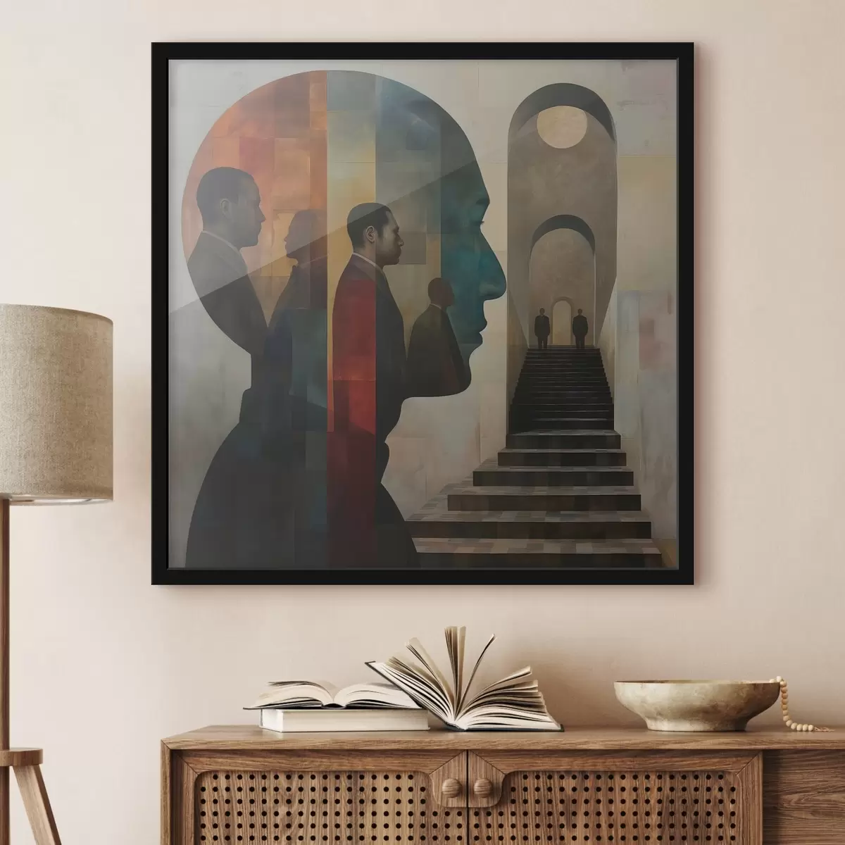 Plakāts mūsdienu vīriešu profili mākslā f40239