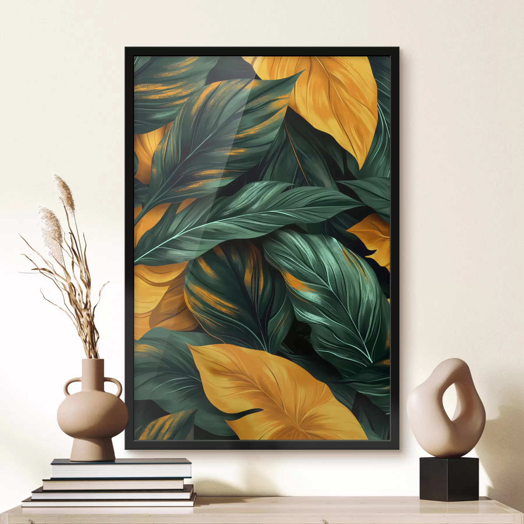 Glezna lielas lapas f40241