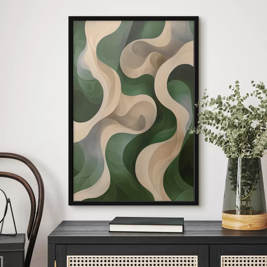 Fototapetes bēša zaļa abstrakcija f40250