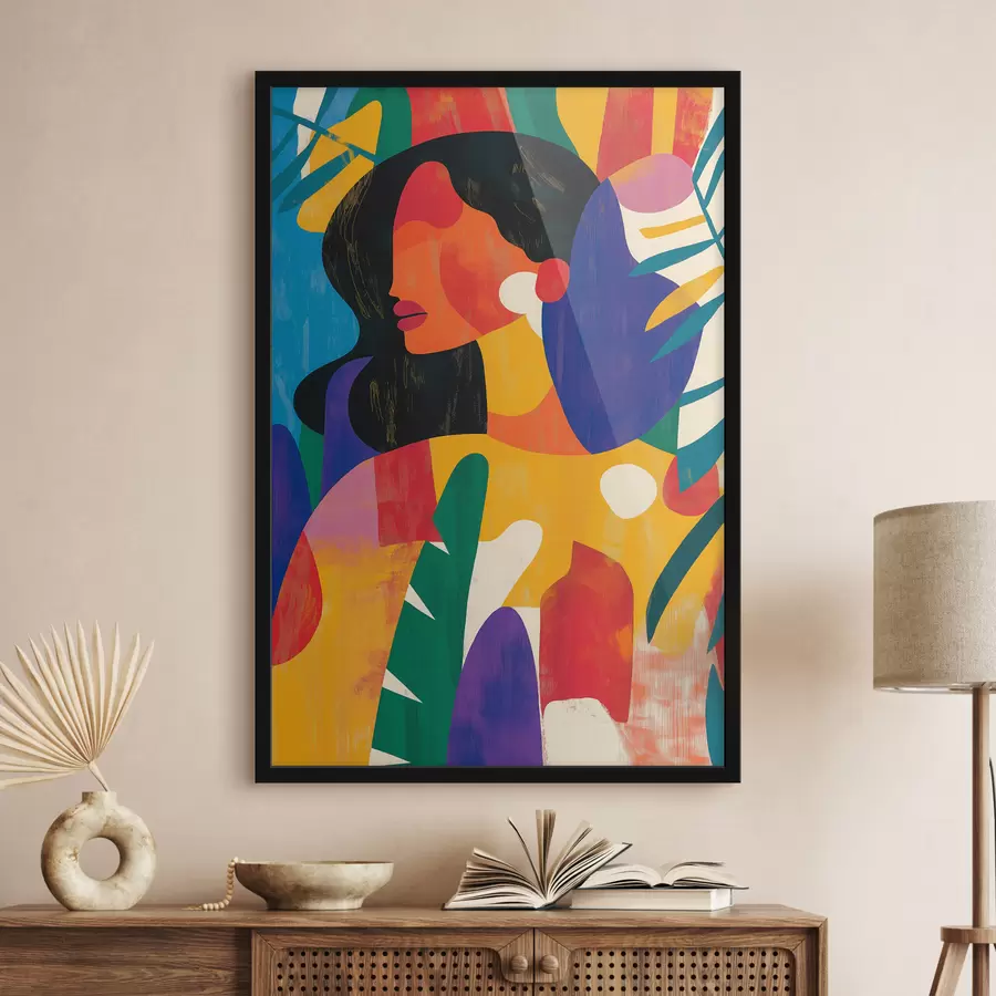 Fototapetes Daudzkrāsaina abstrakta meitene f40275