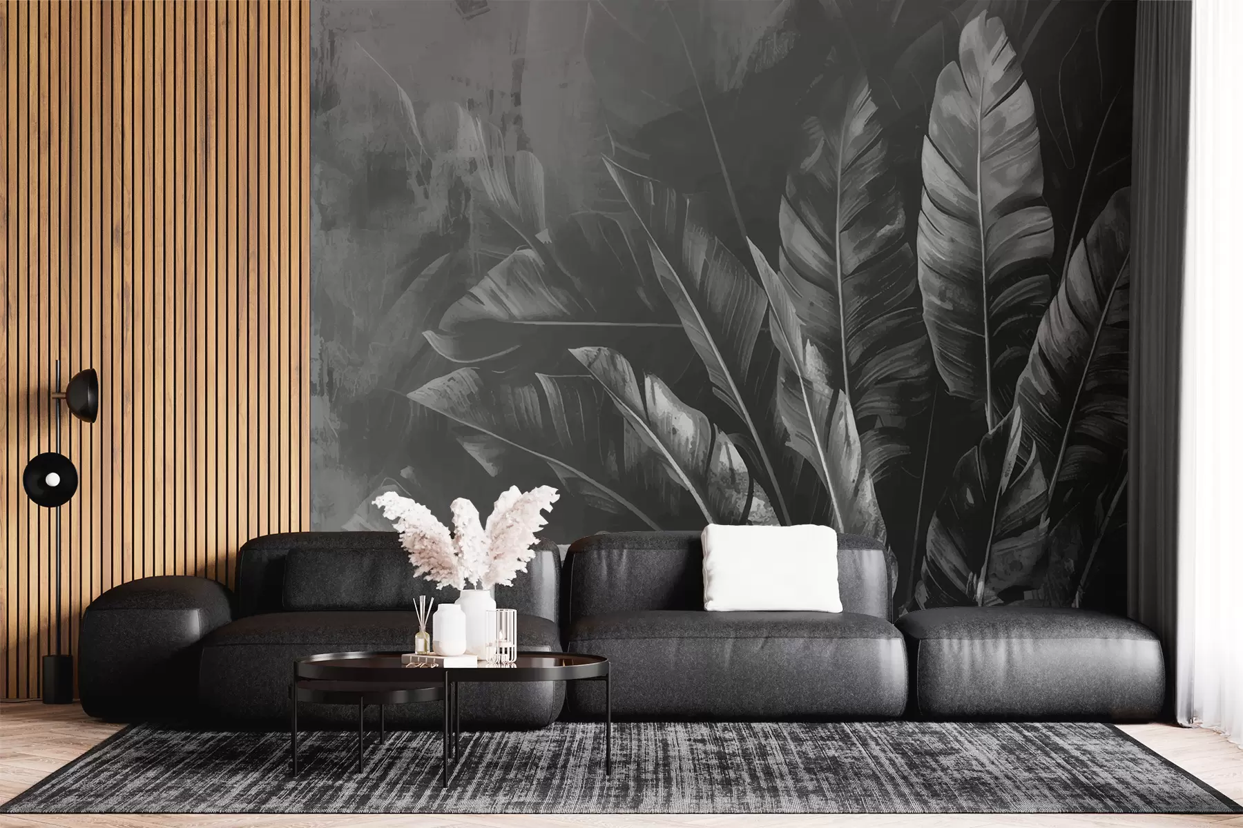 Fototapetes Melnās lapas w00971