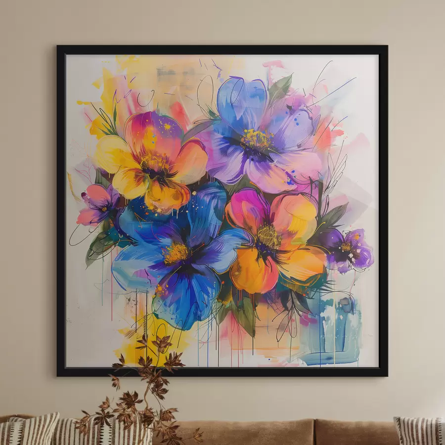 Fototapetes Ziedi uz abstrakta fona f40373