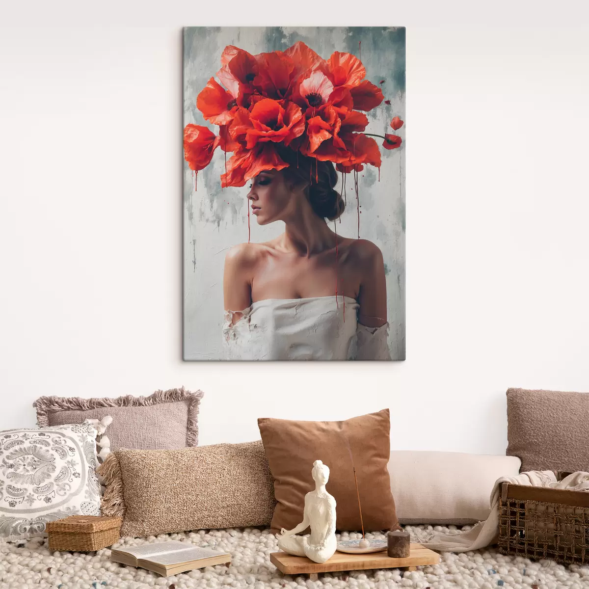 Glezna Meitene ar magonēm galvā s40338