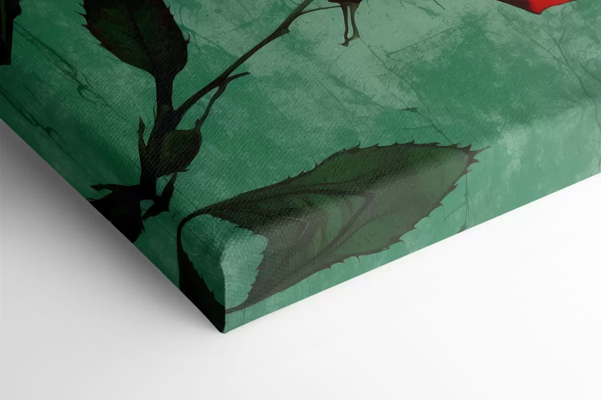 Glezna Roze uz zaļa fona s40339