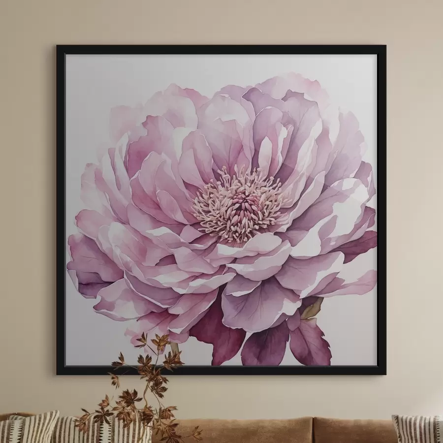 Fototapetes Violets zieds uz balta fona f40347