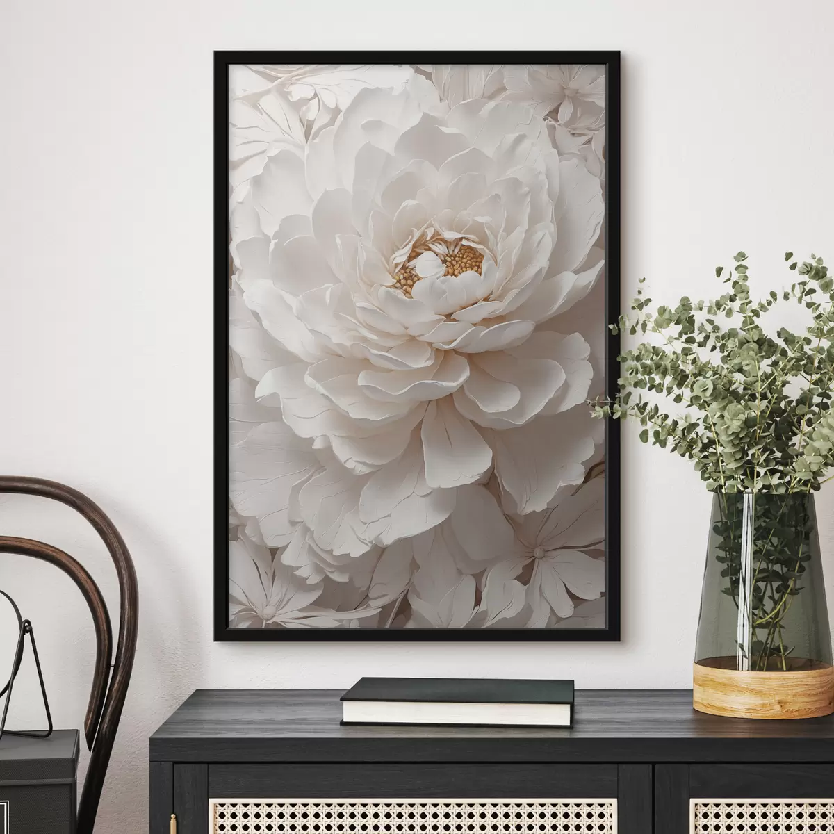 Plakāts Baltu ziedu tuvplāns f40348