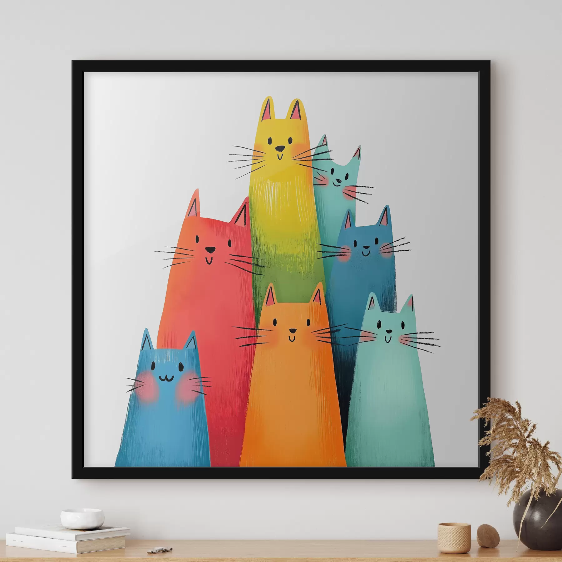 Fototapetes Abstrakti daudzkrāsaini kaķi f40041