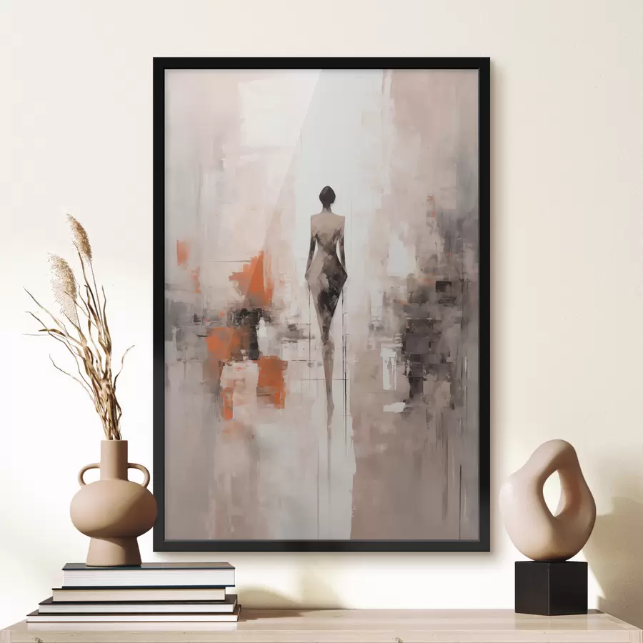 Fototapetes Abstrakts sievietes siluets, nobrāzumu un otas triepienu imitācija f40485