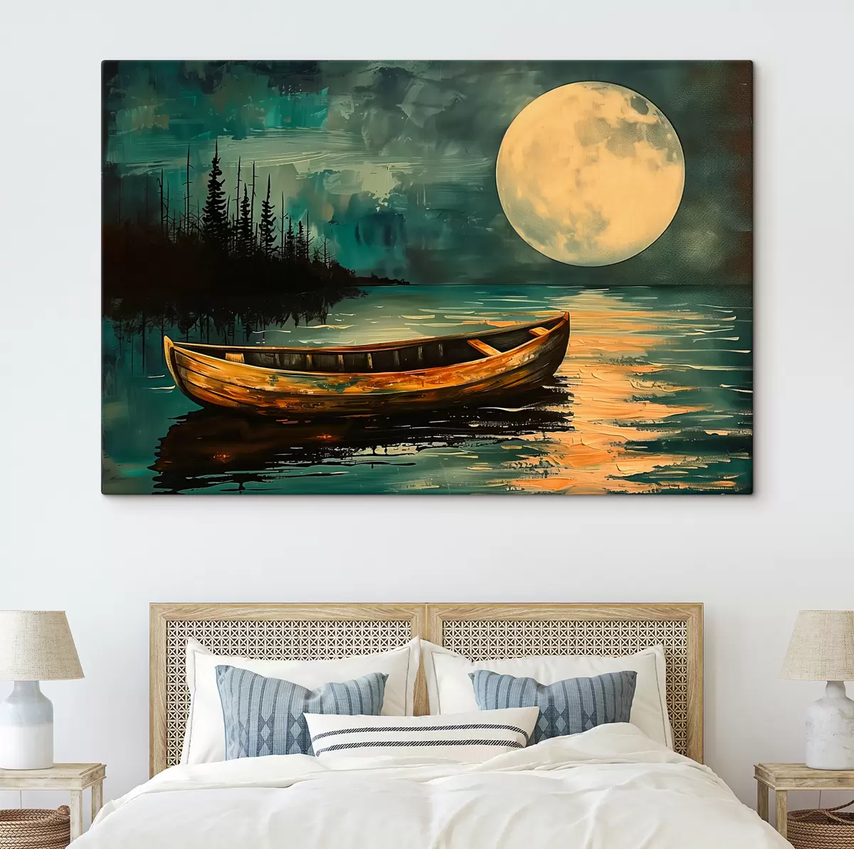 Glezna Laiva uz zvaigžņoto debesu fona s40442