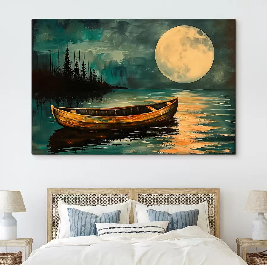 Glezna Laiva uz zvaigžņoto debesu fona s40442