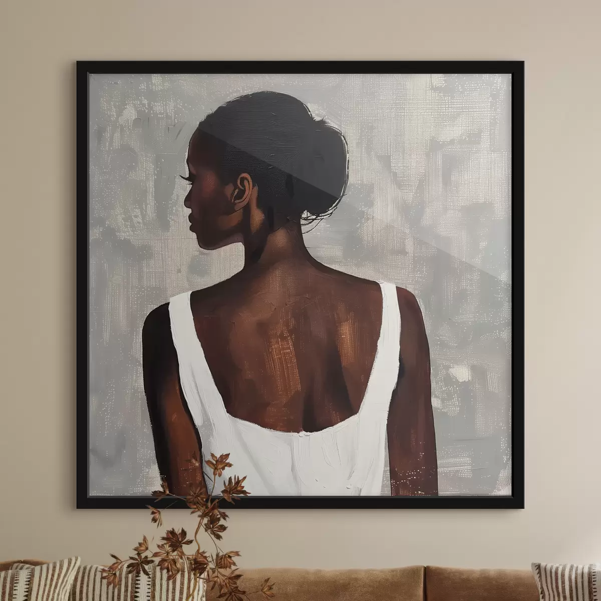 Plakāts Meitene baltā kleitā f40440