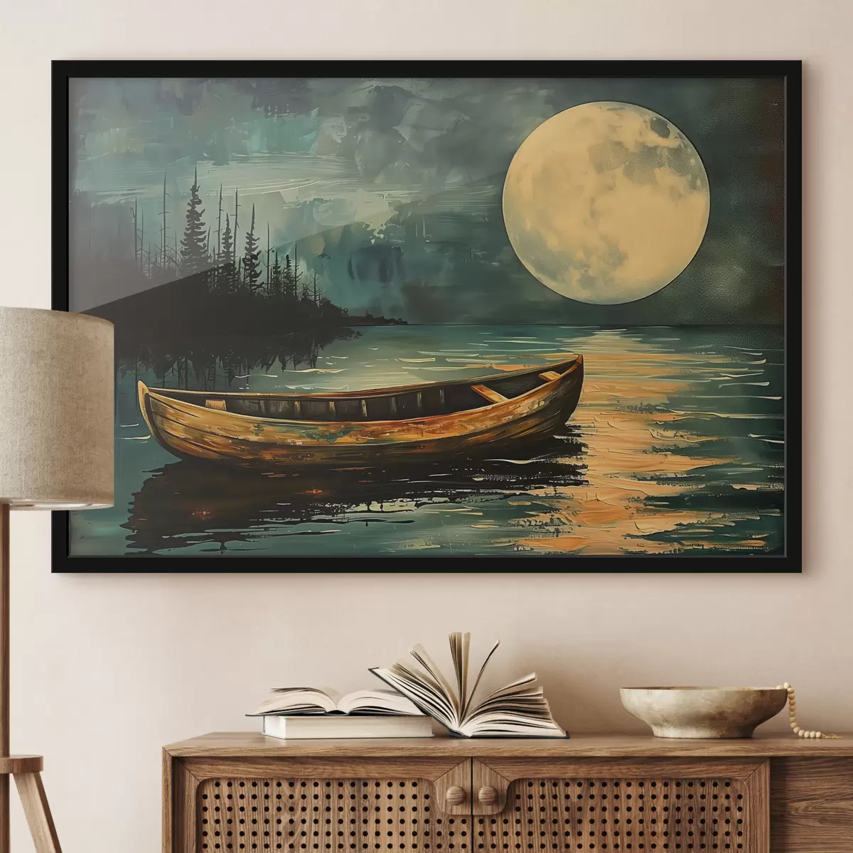 Plakāts Laiva uz zvaigžņoto debesu fona f40442