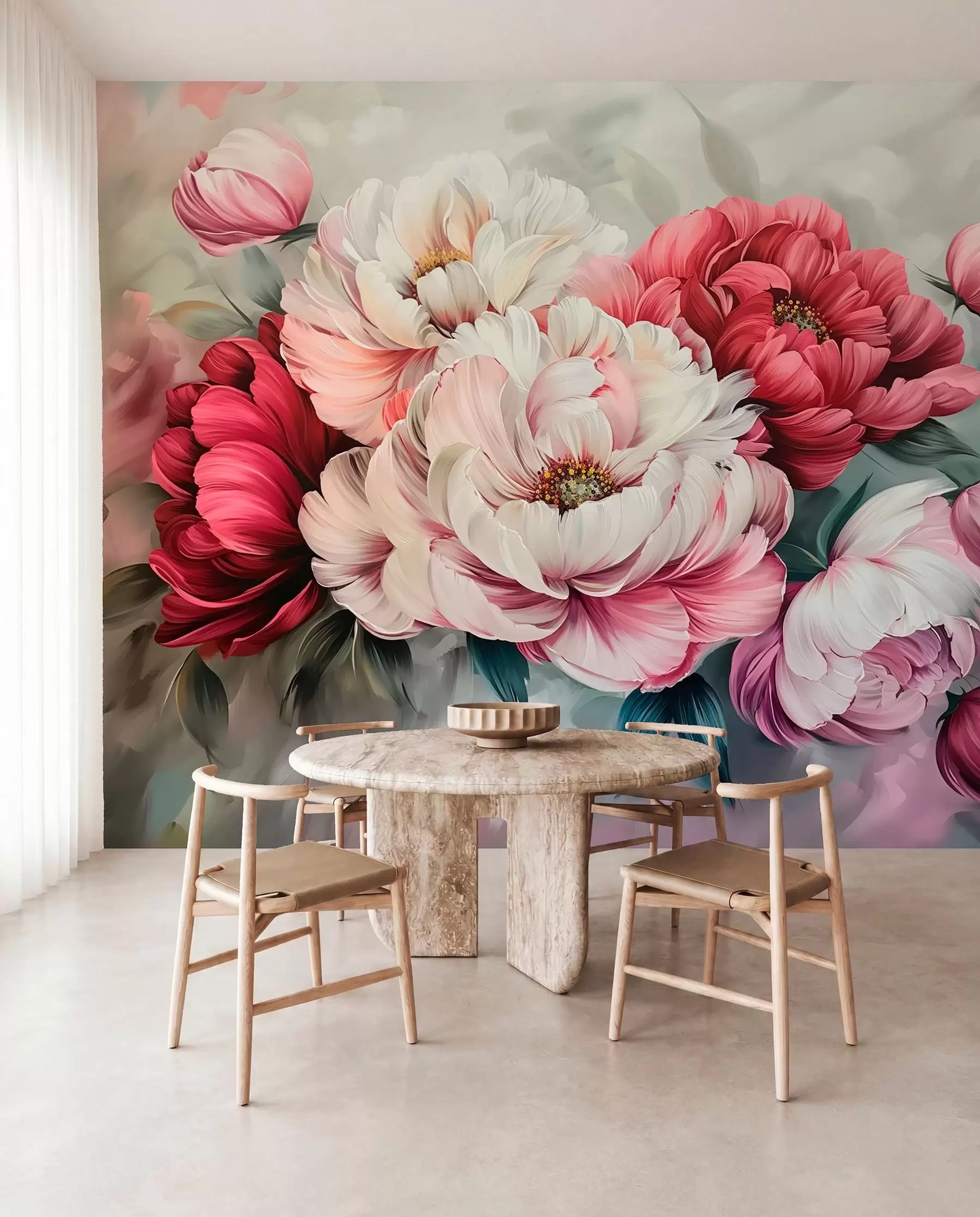 Fototapetes Liels peoniju pušķis w01038