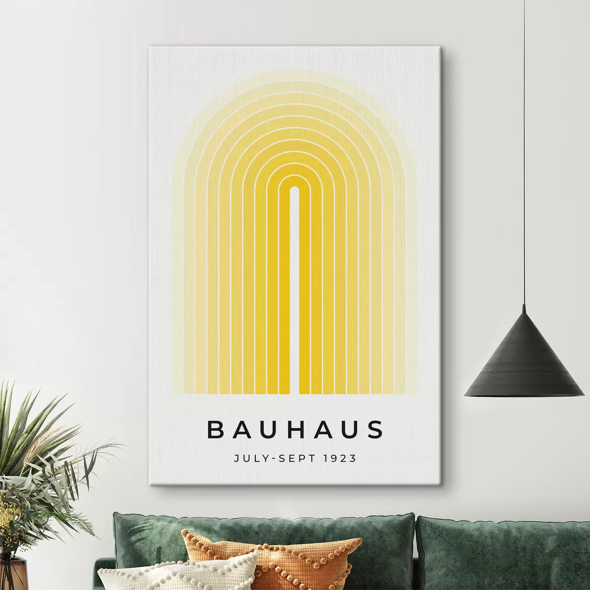 Glezna Bauhaus abstrakcija dzeltenā krāsā s40536