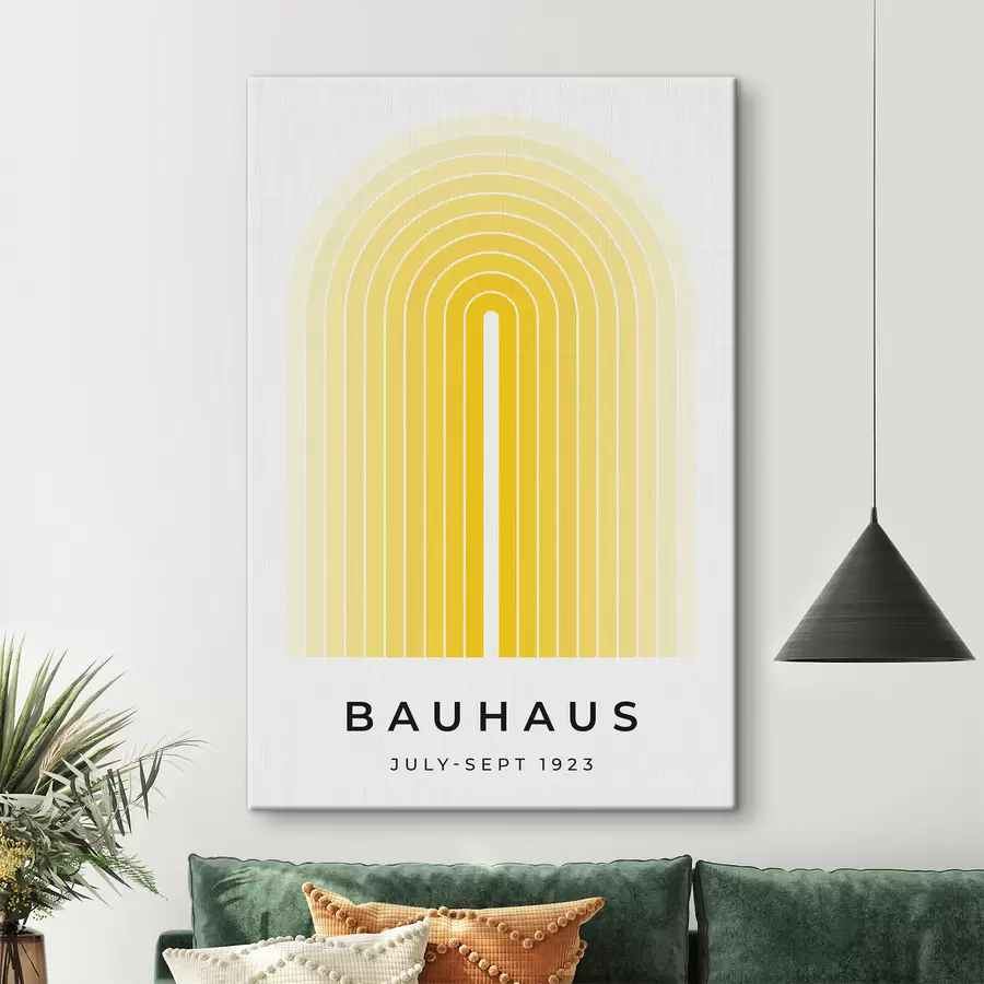 Glezna Bauhaus abstrakcija dzeltenā krāsā s40536