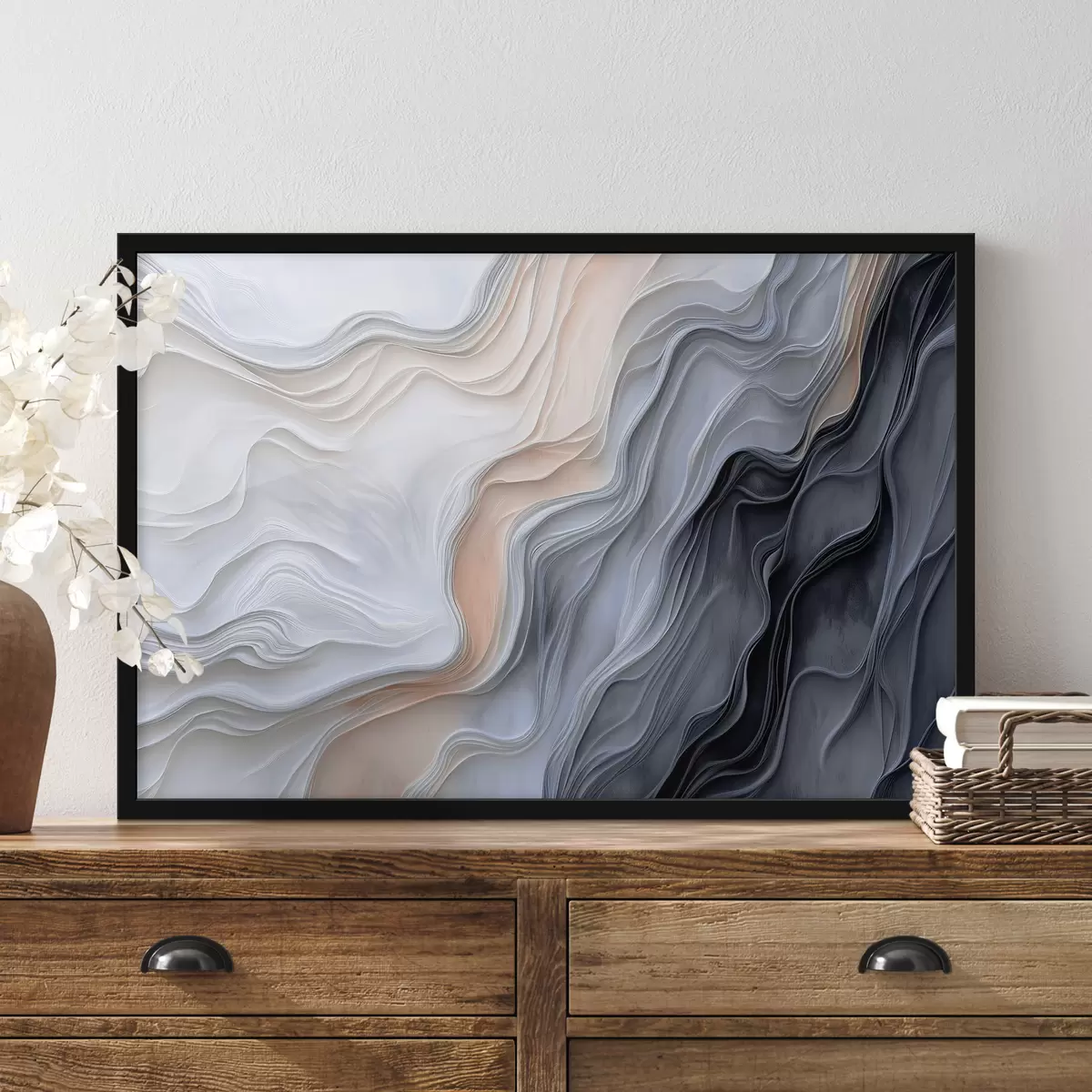 Plakāts Abstrakti viļņi ar faktūras imitāciju f40507