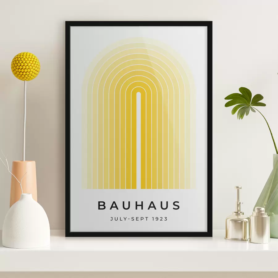 Fototapetes Bauhaus abstrakcija dzeltenā krāsā f40536