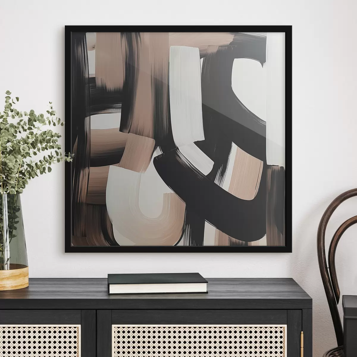 Plakāts Abstrakta glezna ar lieliem triepieniem f40581