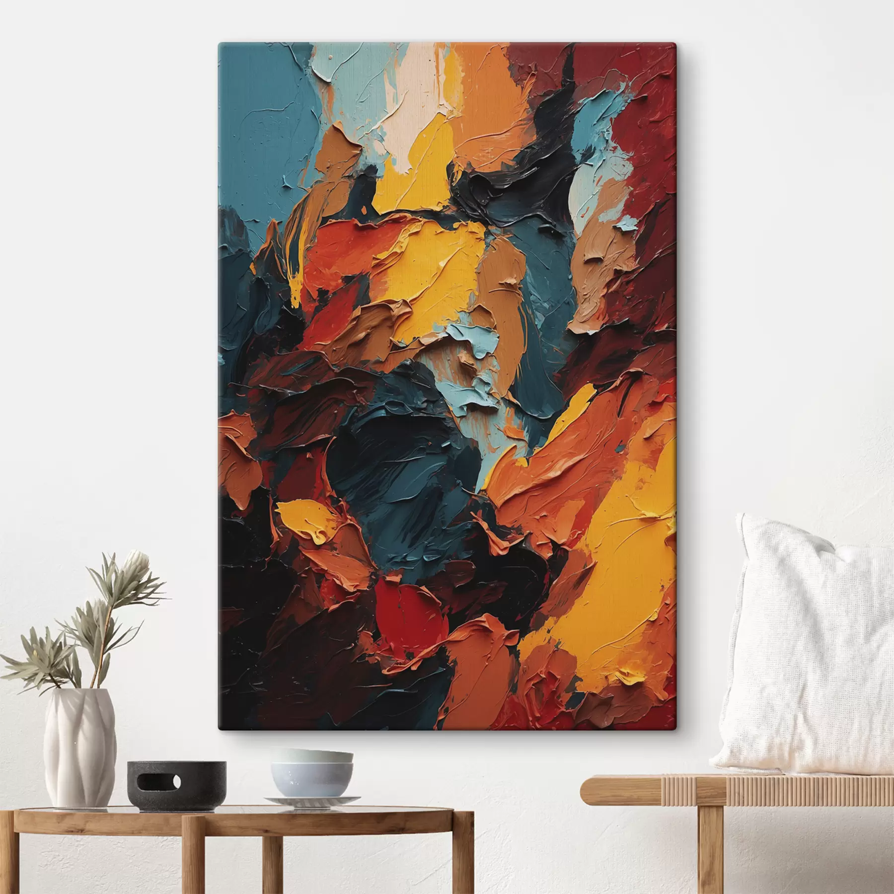 Fototapetes Abstrakta daudzkrāsaina eļļas glezna s40457