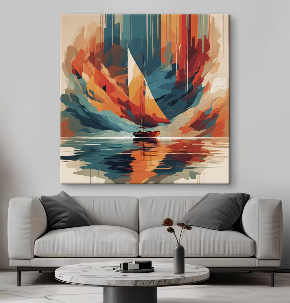 Glezna Laiva uz ezera vektorgrafikā s40462