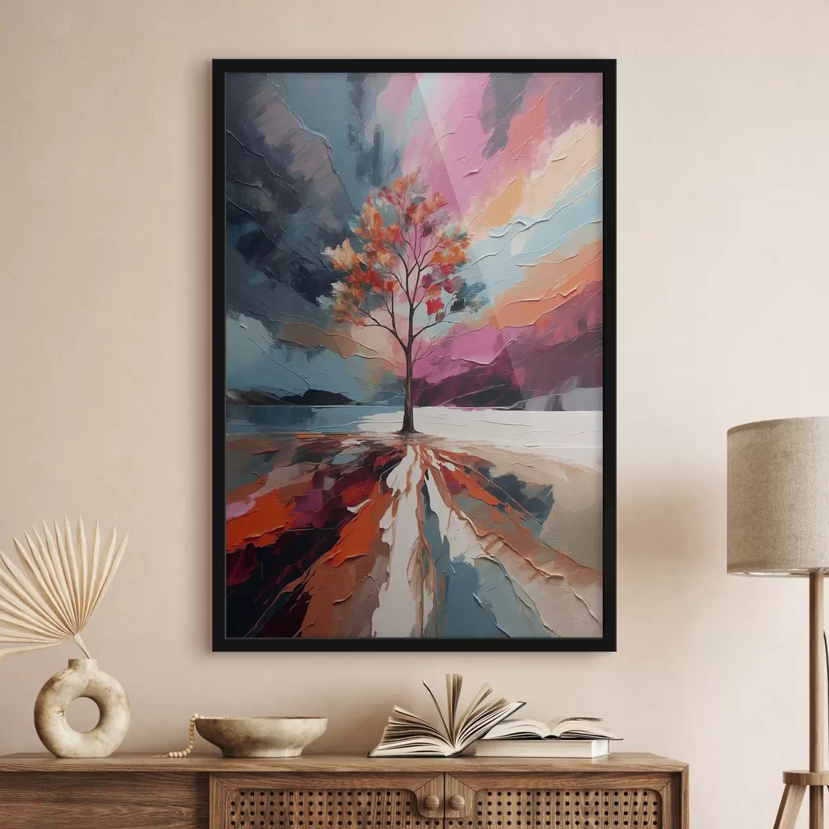 Plakāts Abstrakta akrila glezna ar koku f40461
