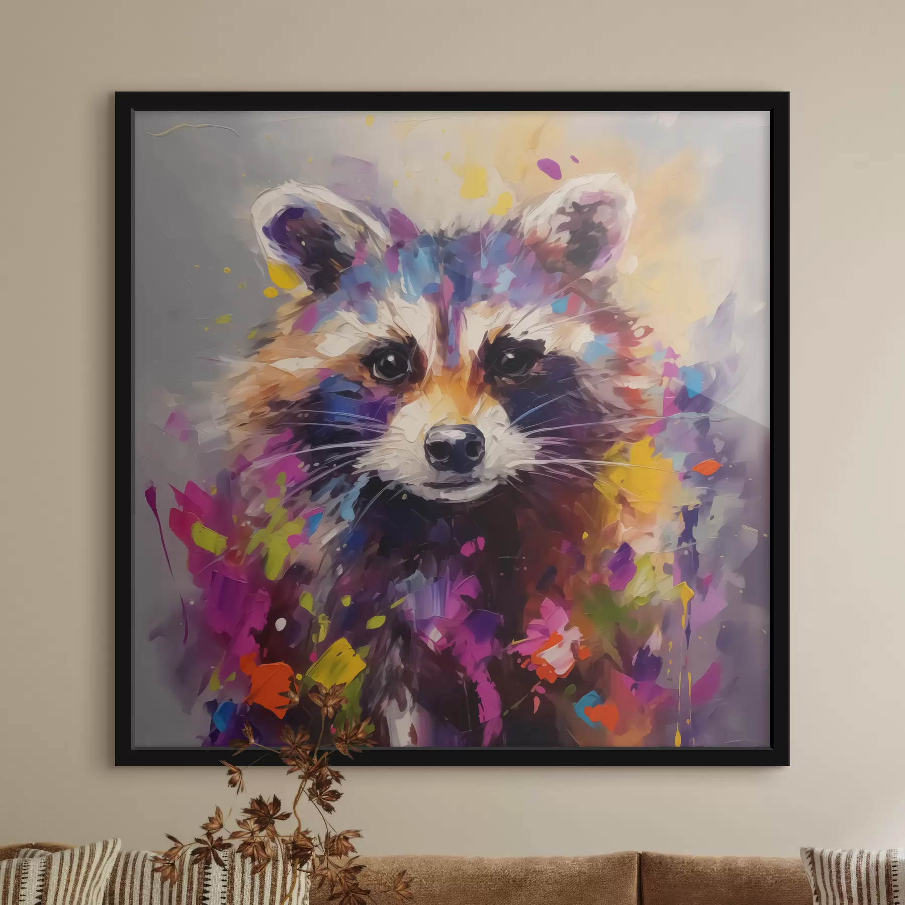 Fototapetes Meteņtārpiņa abstraktais portrets spilgtās krāsās f40691