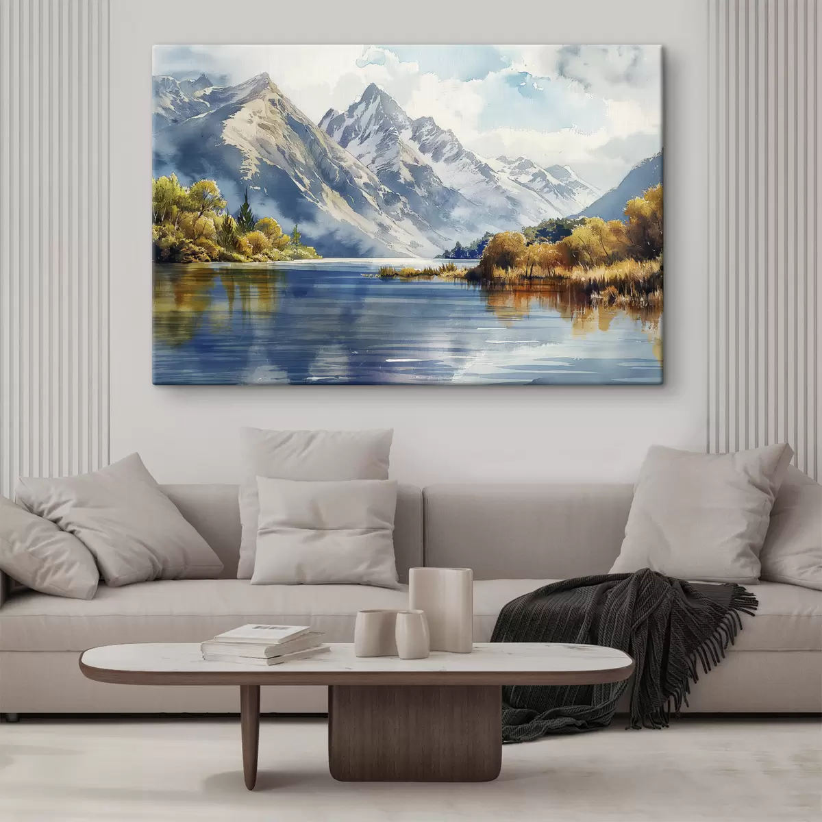 Glezna Rudens kalnu ainava, upe, koki s40309