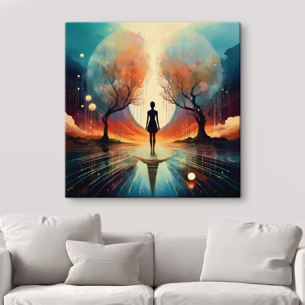 Glezna siluets starp kokiem, pašizziņa, pašrefleksija s40713