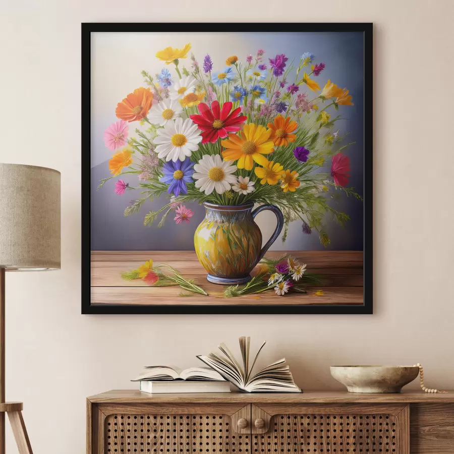 Fototapetes spilgts savvaļas ziedu pušķis f40707