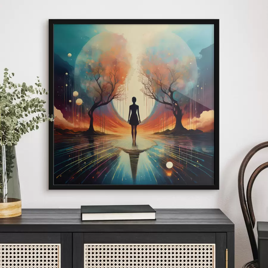 Fototapetes siluets starp kokiem, pašizziņa, pašrefleksija f40713