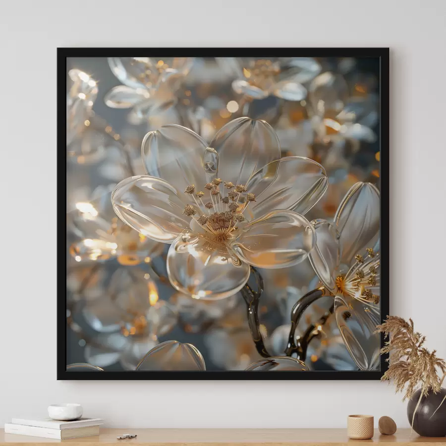 Fototapetes Stikla ziedi pasteļtoņos f40660