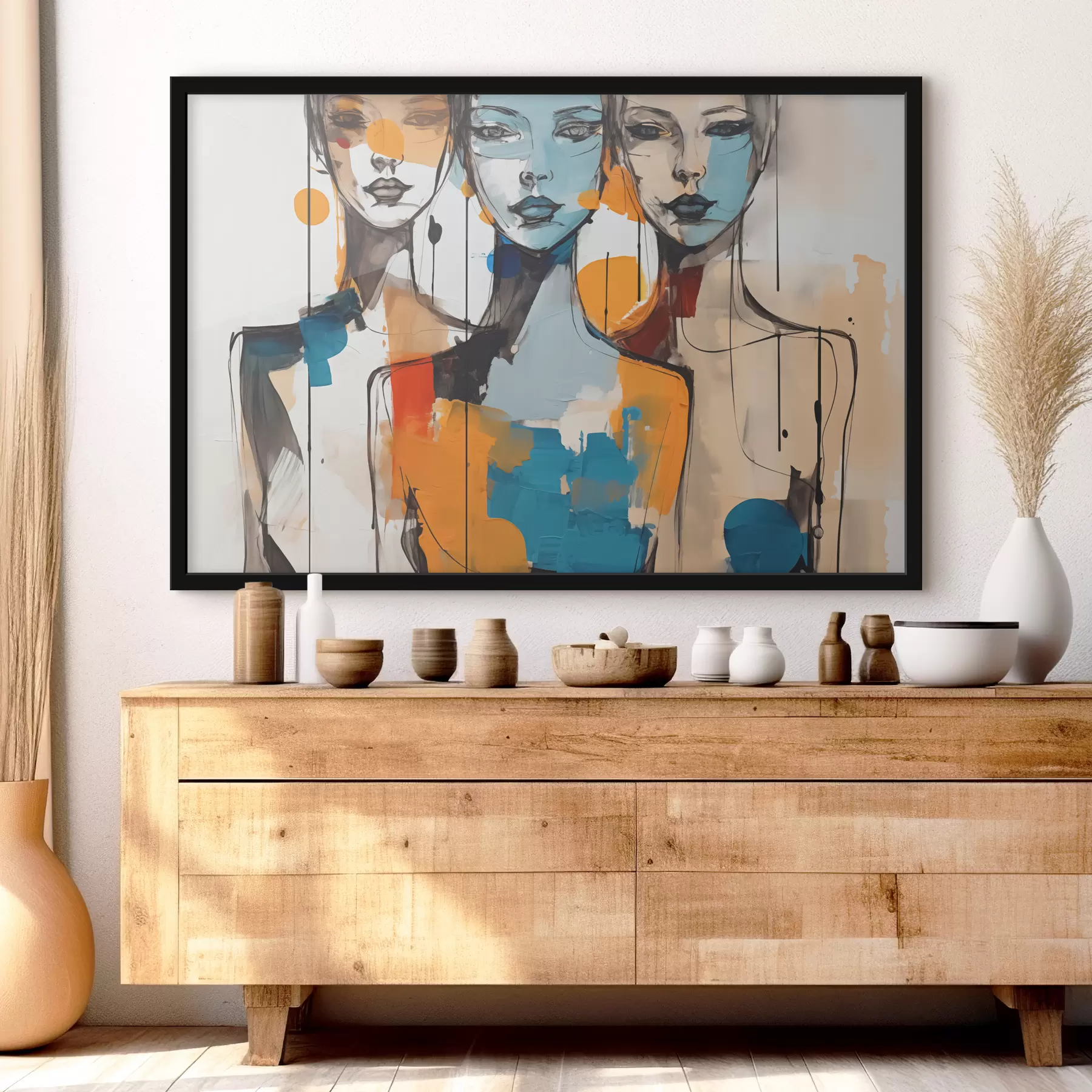 Fototapetes Sieviešu abstraktie portreti akvarelis krāsu plankumos f40746