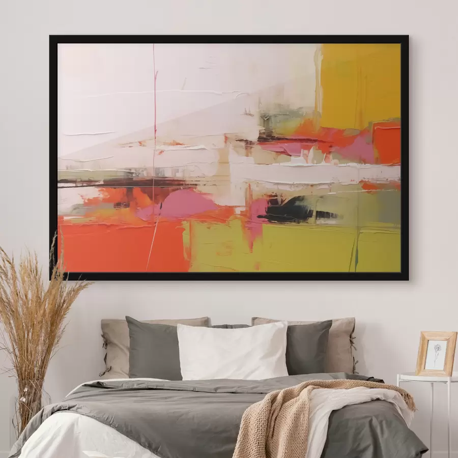 Fototapetes Abstraktās krāsas triepienu, sarkana, dzeltena, zaļa, zaļa, oranža krāsa f40747