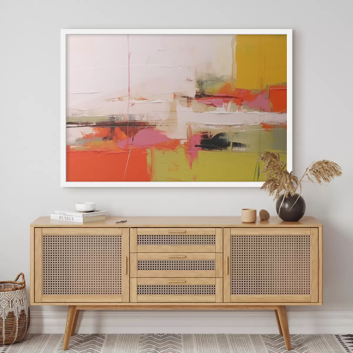 Plakāts Abstraktās krāsas triepienu, sarkana, dzeltena, zaļa, zaļa, oranža krāsa f40747