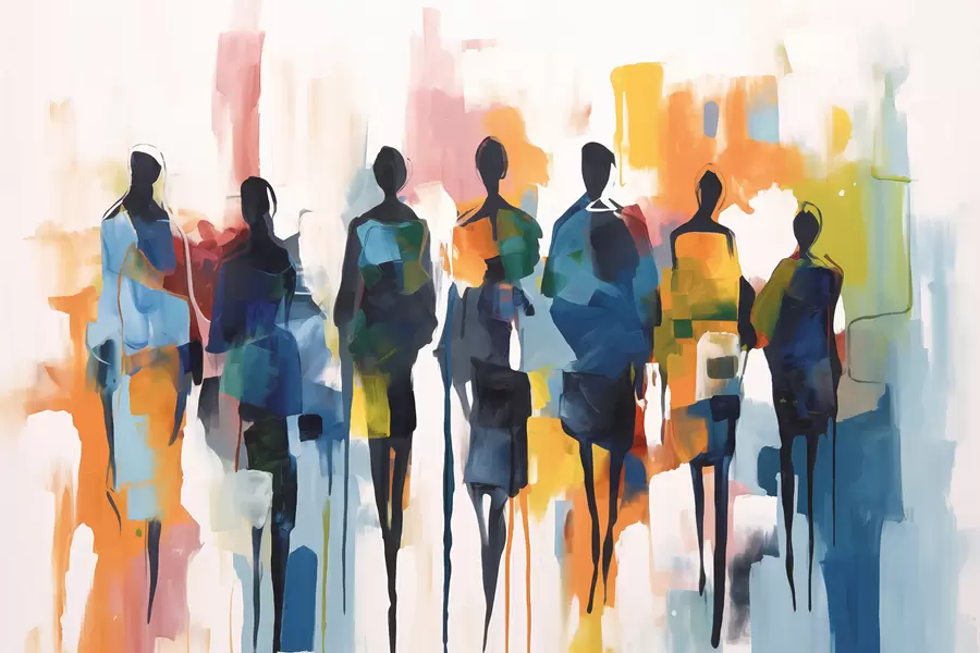 Fototapetes Abstraktu cilvēku silueti w01559